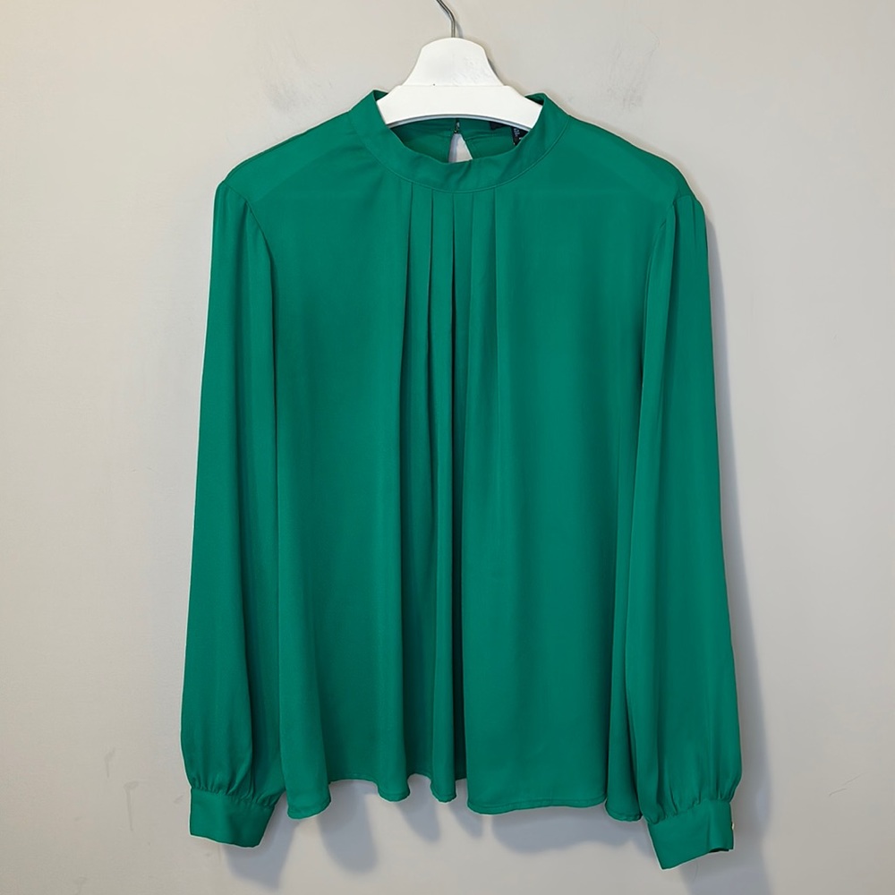 Primark Green Blouse with Pleated Front Detail